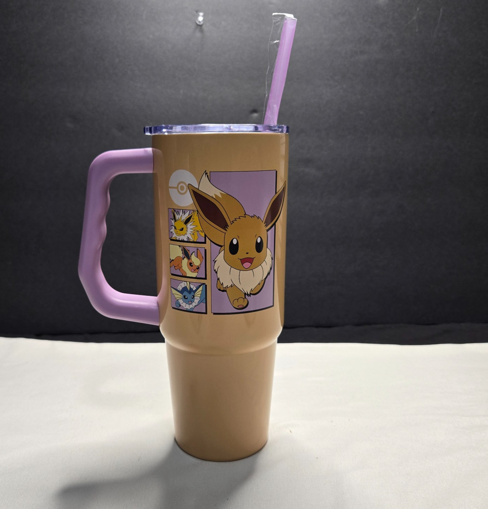 Pokemon Eevee evolutoions 30oz Stainless Steel Tumbler with Handle and Straw